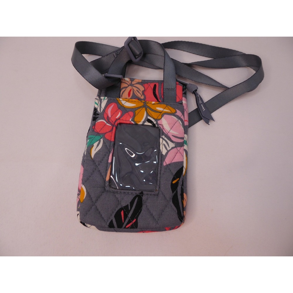 Vera Bradley Coastal Paradise RFID Smartphone Wristlet Crossbody Bag Gray Floral